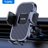 TOPK Support Téléphone Voiture,  Porte Téléphone Rotatif à 360 Degrés pour Grille D'aération de Voiture GPS pour Smartphone iPhone Android 1